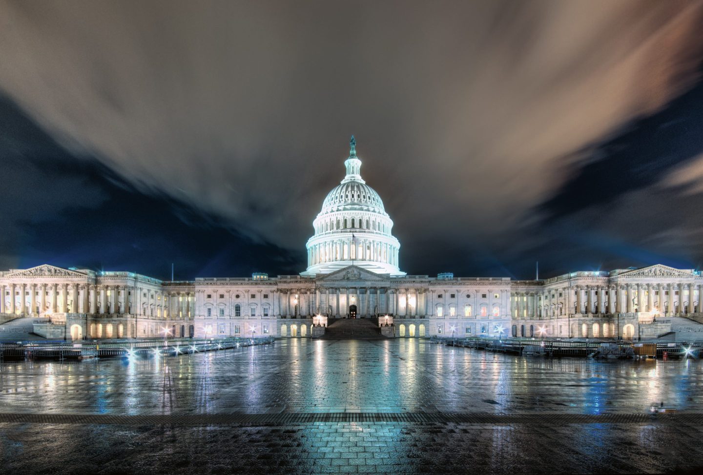 Washington DC Capitol building captured at night